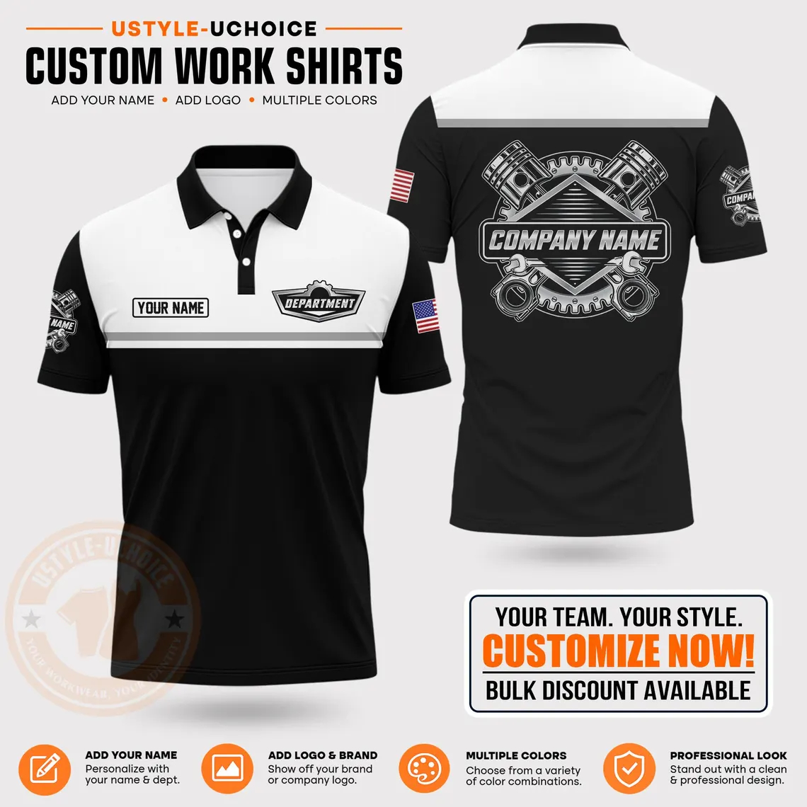 Custom Mechanic Work Pattern P - Polo Shirt Pique 评论和价格