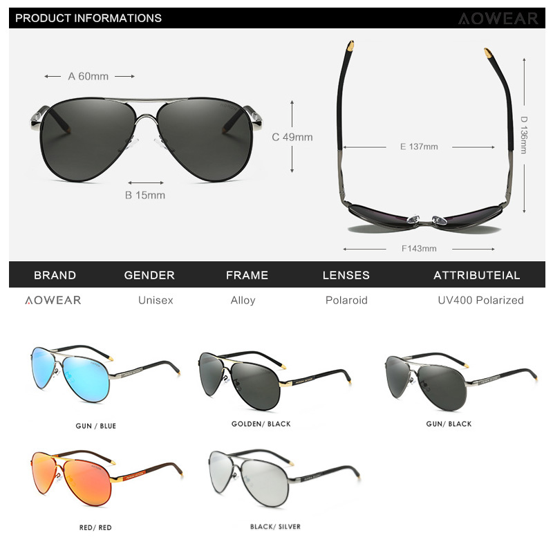 AOWEAR Men's Aviation Sunglass - Sunglasses Aviator Polarized 评论和价格