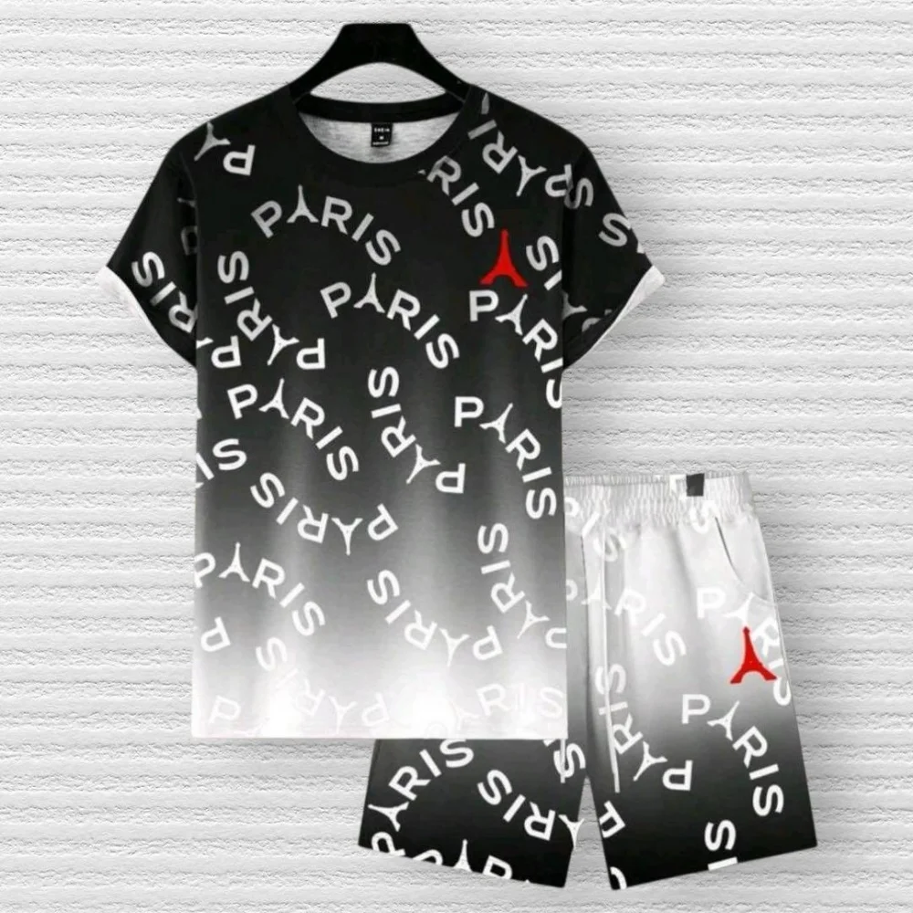 Men Letter Print Round Neck Sh - Tee Graphic Print 评论和价格