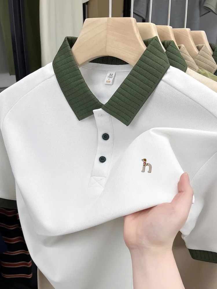 Luxury brand men's short sleev - Polo Shirt Pique 评论和价格