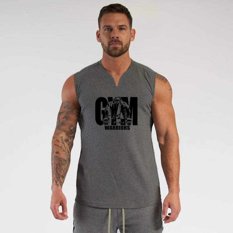 Summer Running V Neck Vests Gy - Tank Top Muscle 评论和价格